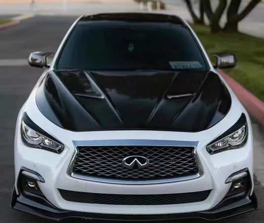 Infiniti Q50 Twin Vented Aero Carbon Fiber Hood 2014-2020