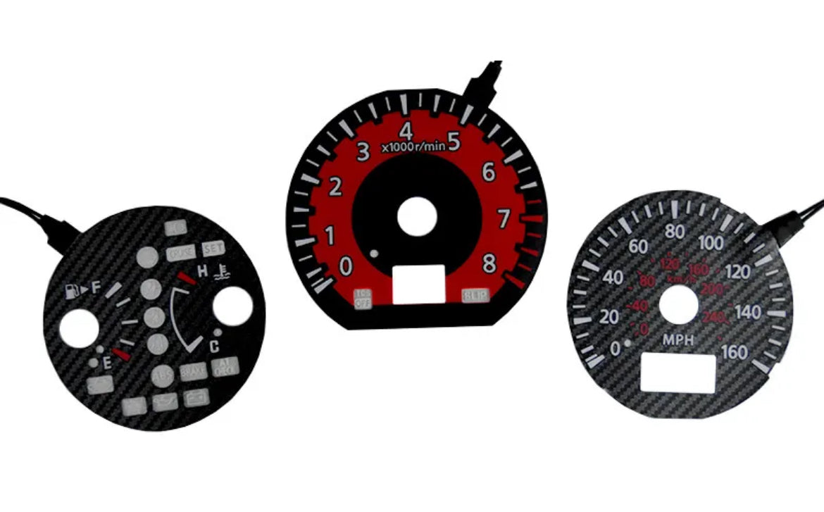 Nismo GTR Style Red LED Gauge Carbon Fiber Face For 03-06 Nissan 350Z Z33