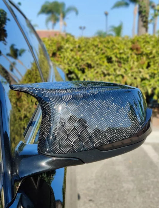 Infiniti Q70 Mirror Caps (Carbon Fiber, Gloss Black, Honeycomb)