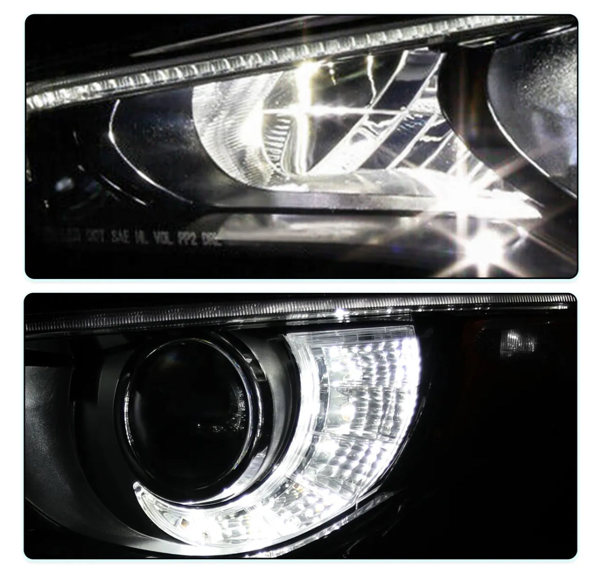 Q50 2014-2017 Black Housing LED Headlights