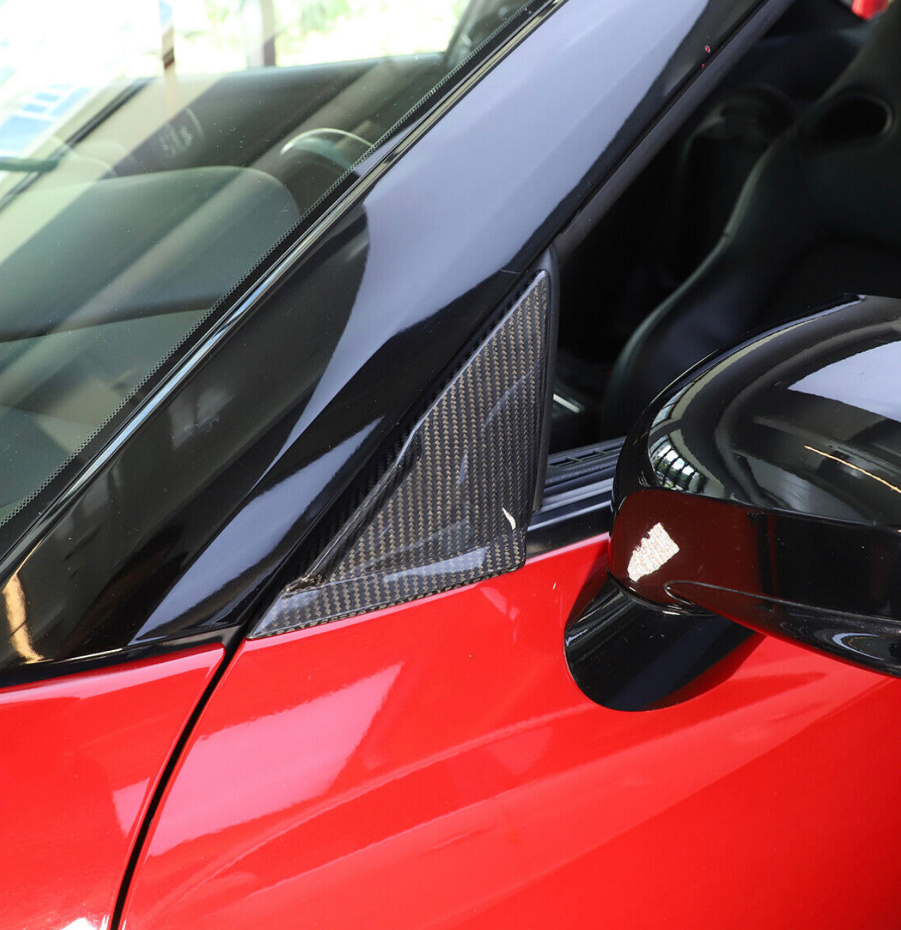 R35 GT-R Nissan Mirror Pillars Carbon Fiber 08-16