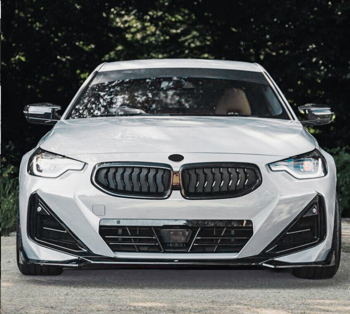 2022-2024 BMW 2-Series Coupe G42 M-Sport Front Lip (Gloss Black, Carbon Fiber)