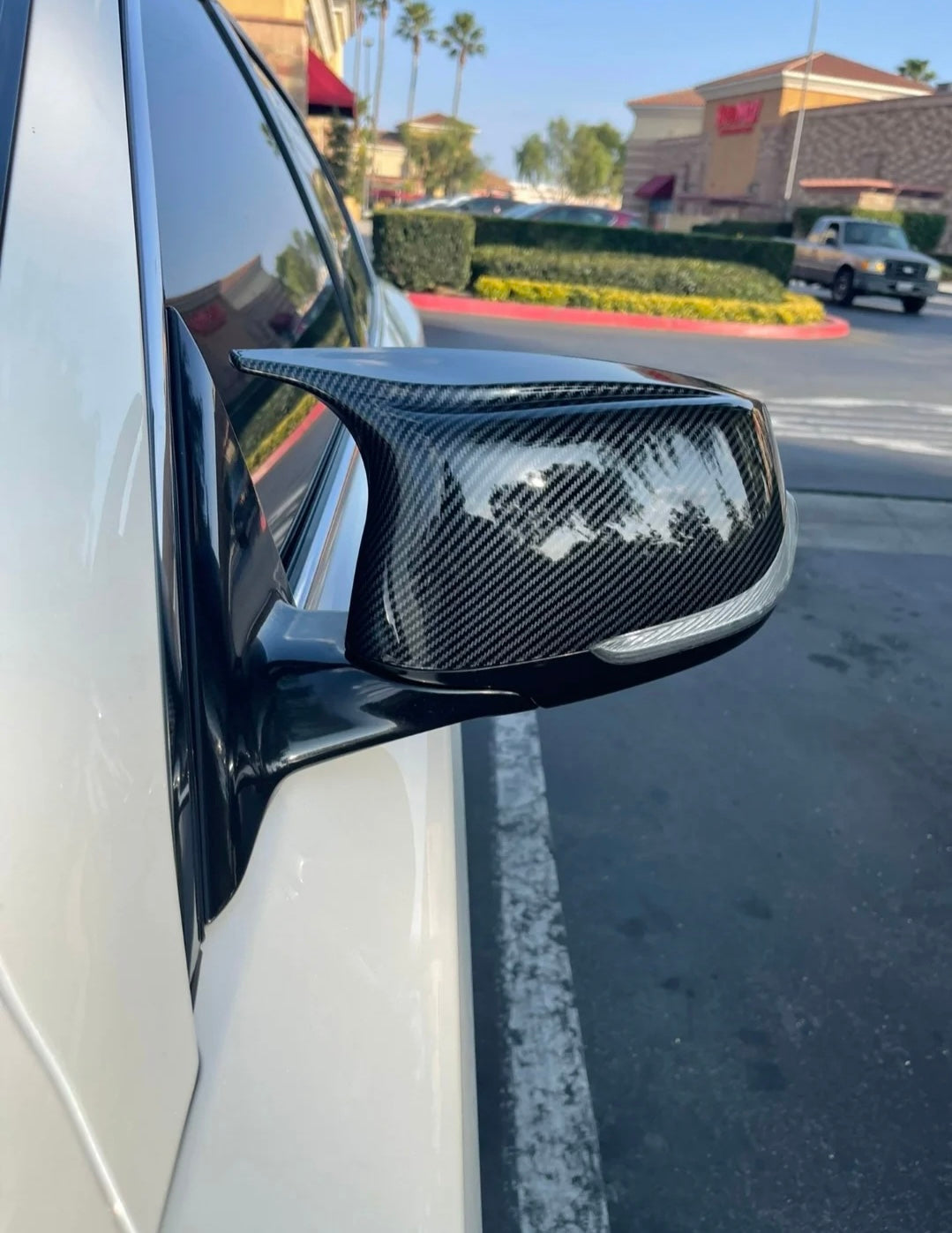 Infiniti Q50 / Q60 M Style Carbon Fiber Mirror Caps (Honeycomb, Forged, Carbon Fiber) V2