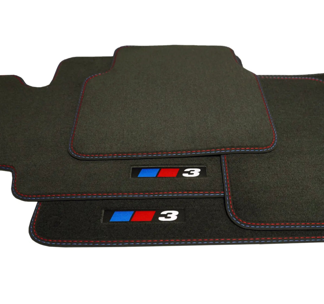 BMW 3 Series Floor Mats OEM Blue/Red Stitching F30 F31 F80 2012-2019