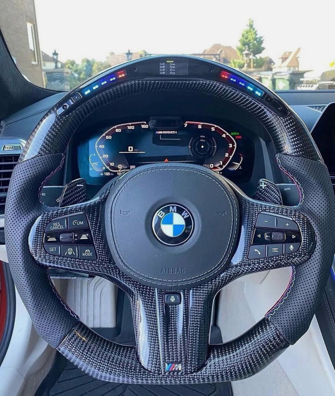 Carbon Fiber Steering Wheel w/ LED Display & Heated for BMW G20 3 Series M3 2019