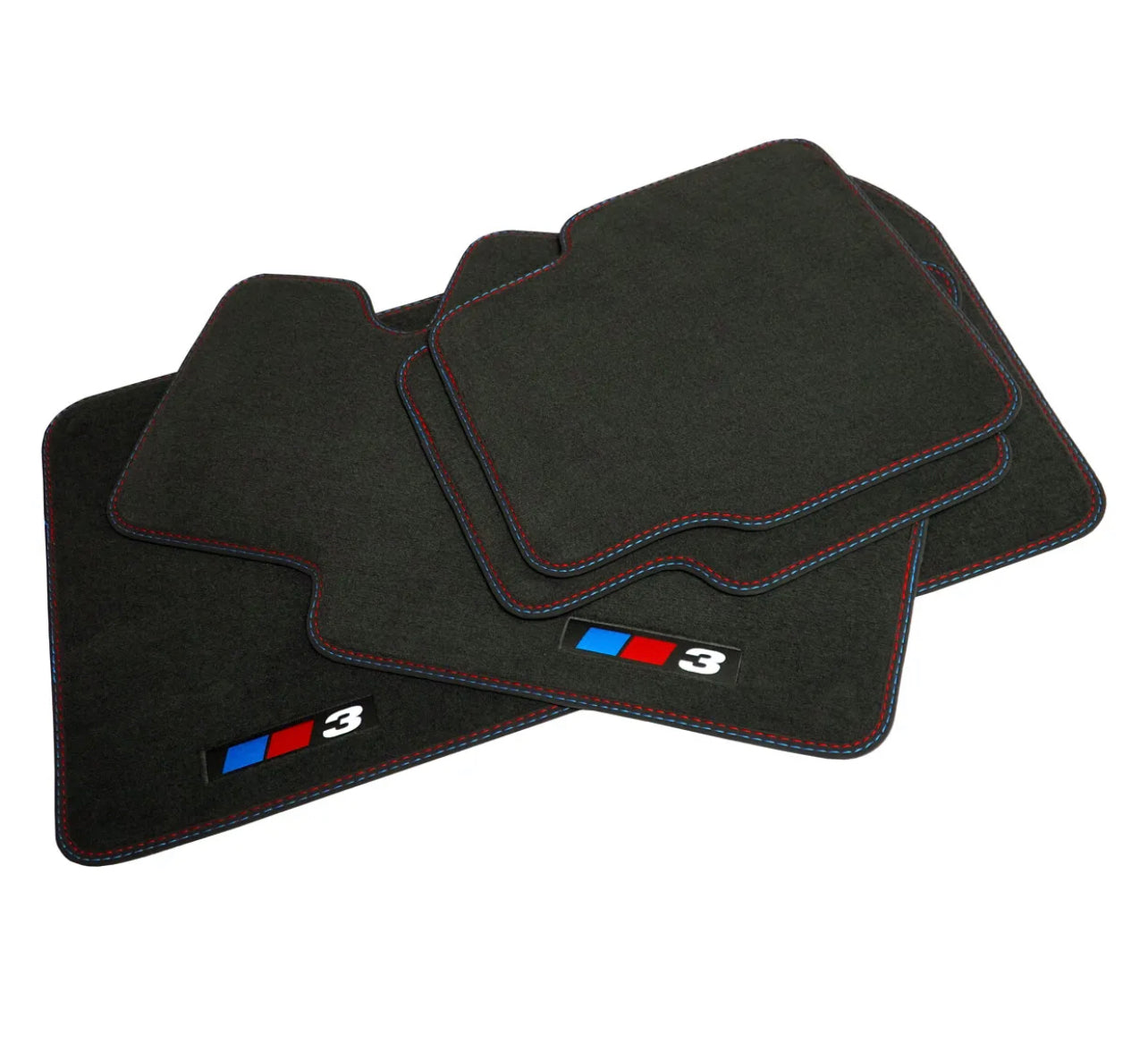 BMW 3 Series Floor Mats OEM Blue/Red Stitching E90 Series