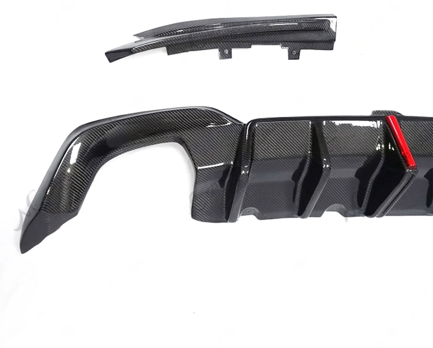 BMW G20 M340i V2 Diffuser w/ Third Brake Light (Gloss Black, Carbon Fiber)