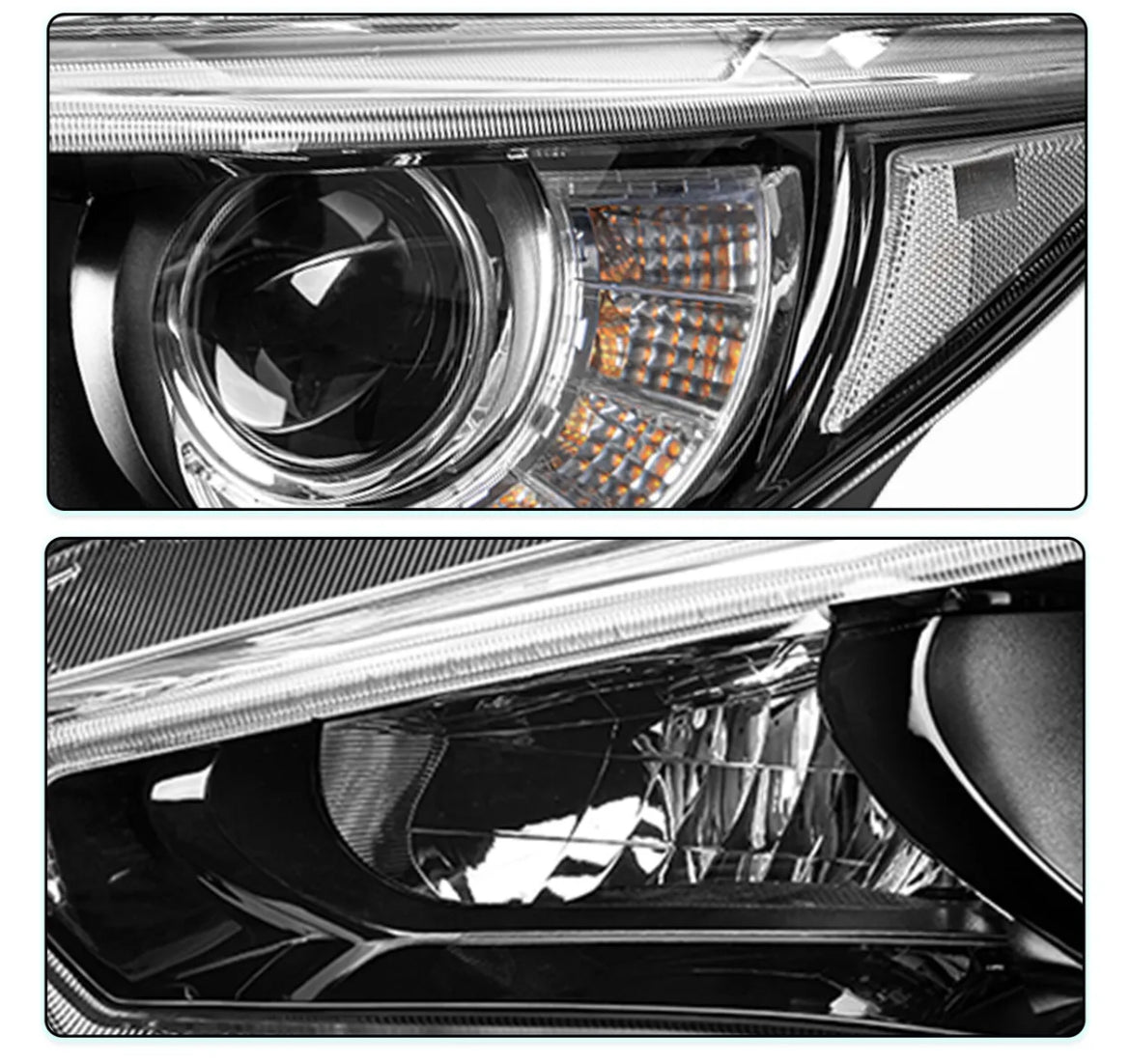 Q50 2014-2017 Black Housing LED Headlights