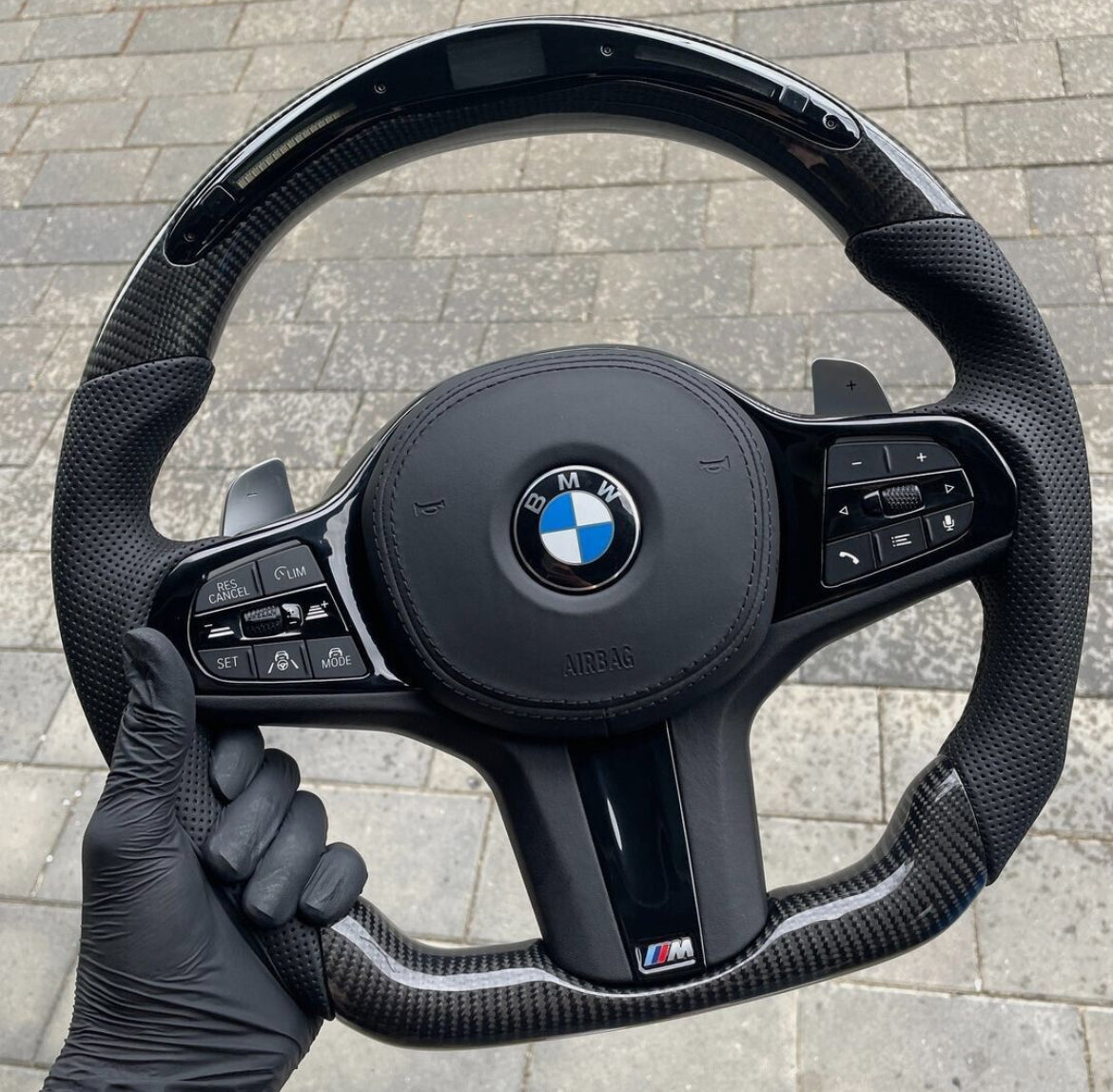 Carbon Fiber Steering Wheel w/ LED Display & Heated for BMW G20 3 Series M3 2019