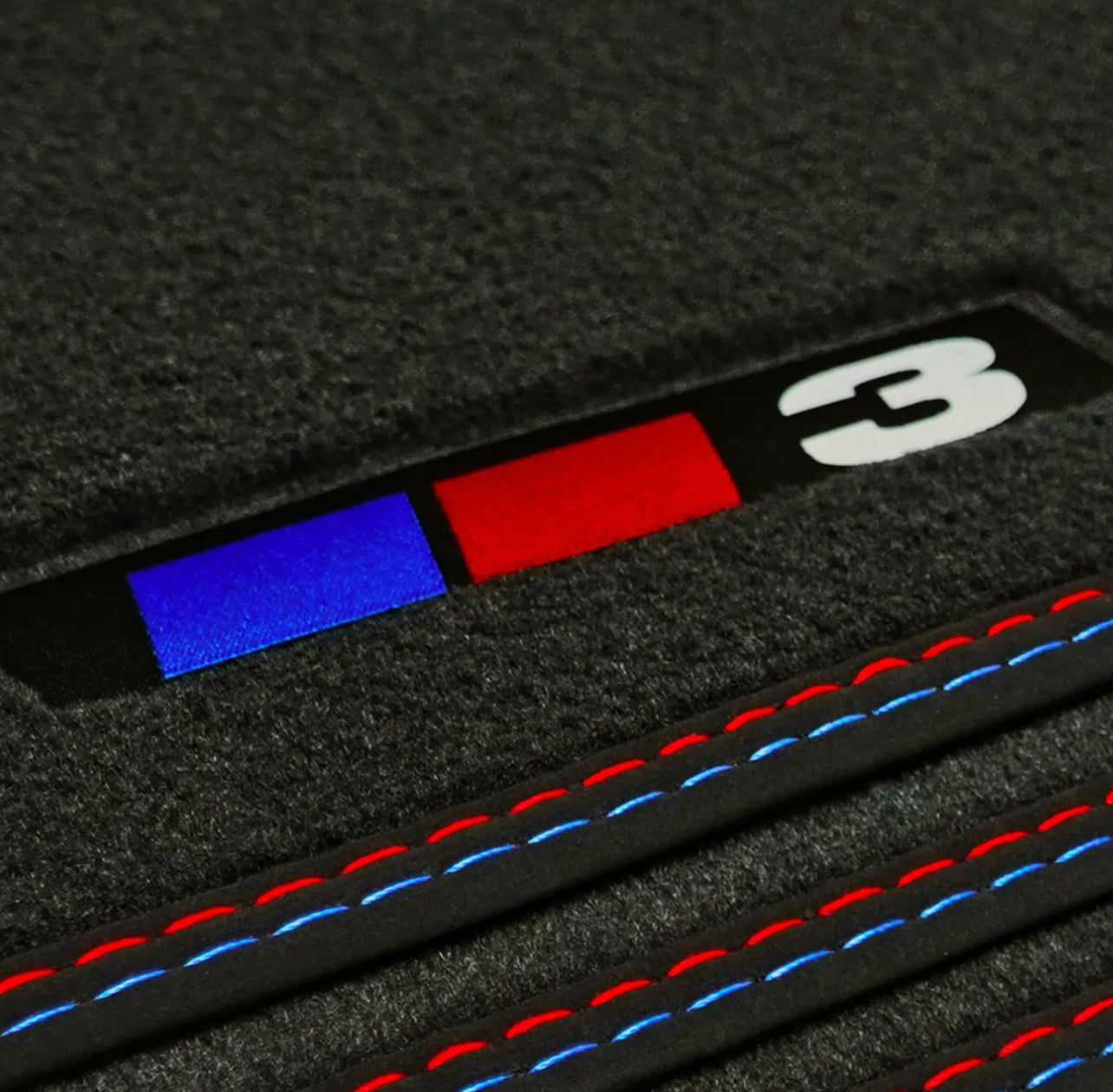 BMW 3 Series Floor Mats OEM Blue/Red Stitching E90 Series