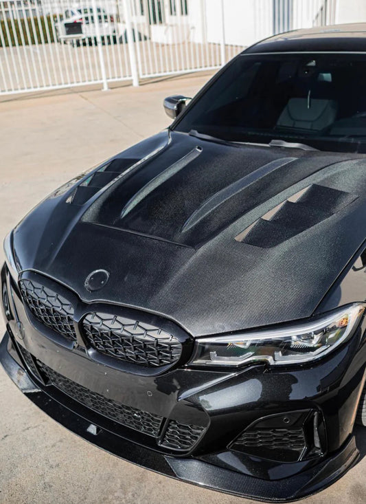 BMW 3 Series G20 Carbon Fiber Hood V3 Twin Vented 2019-2024