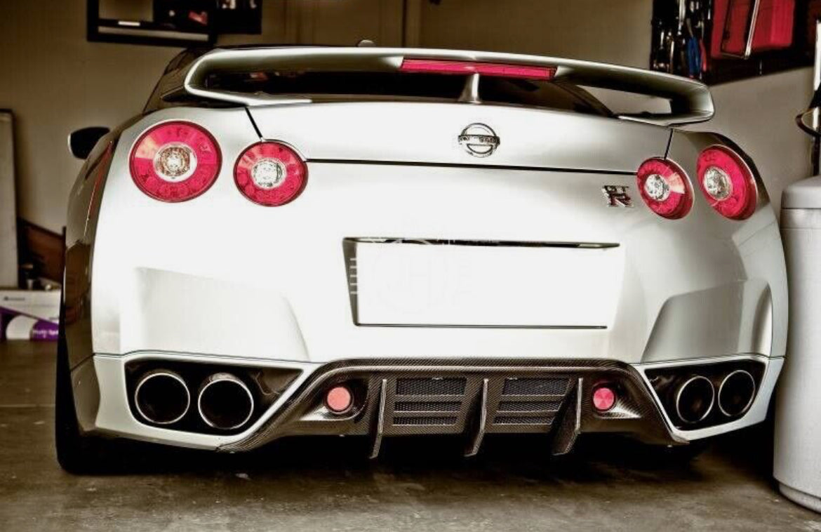 V2 Bumper Diffuser Carbon Fiber 2008-2011 Nissan Skyline GTR GT-R R35