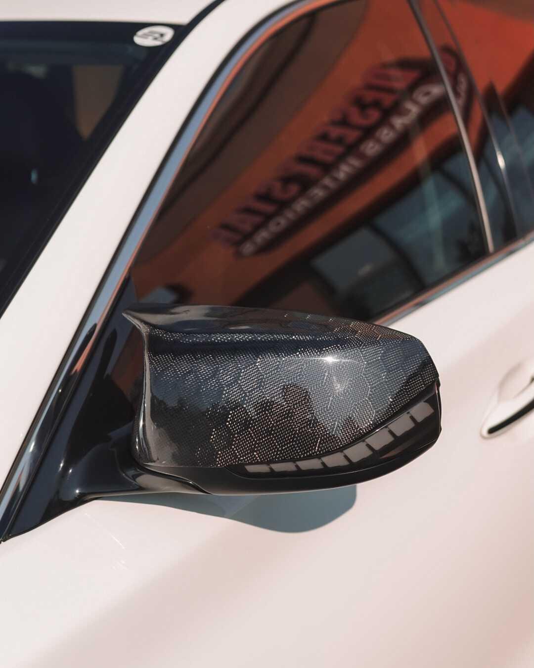 Infiniti Q50 / Q60 M Style Carbon Fiber Mirror Caps (Honeycomb, Forged, Carbon Fiber) V2