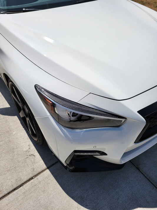 Infiniti Q50 Carbon Fiber Eyelids (2pc) 2014-2022 (Forged Carbon, Carbon Fiber, Honeycomb)