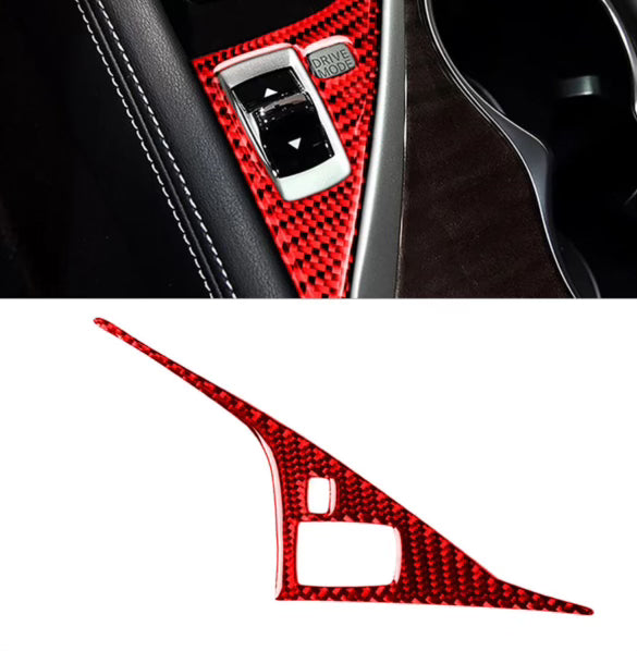 Red Carbon Fiber Interior 8 piece set Cover Trim For Infiniti Q50 Q60 2014-19