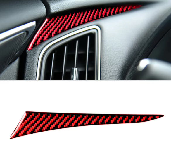 Red Carbon Fiber Interior 8 piece set Cover Trim For Infiniti Q50 Q60 2014-19