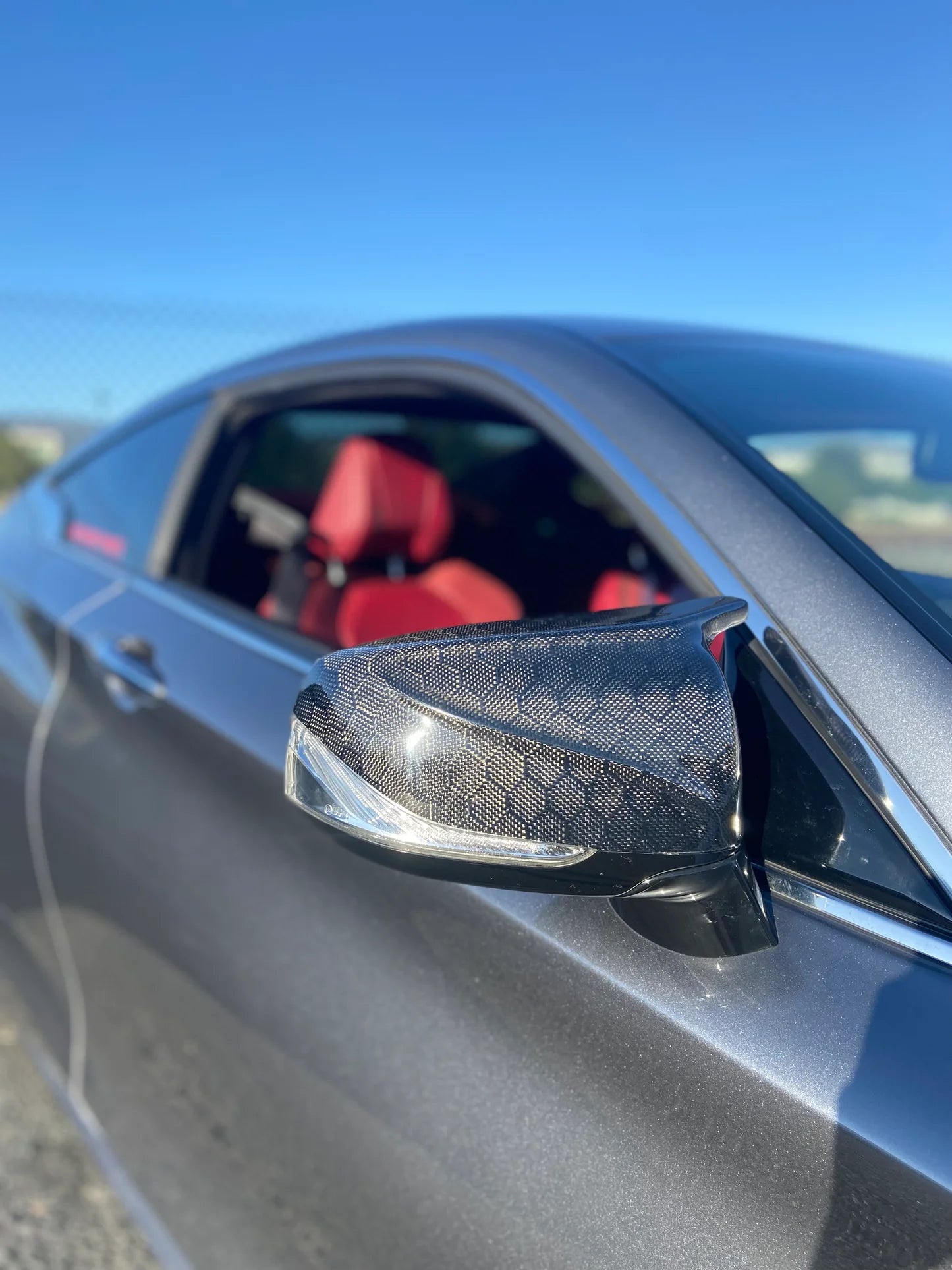 Infiniti Q50 / Q60 M Style Carbon Fiber Mirror Caps (Honeycomb, Forged, Carbon Fiber) V2